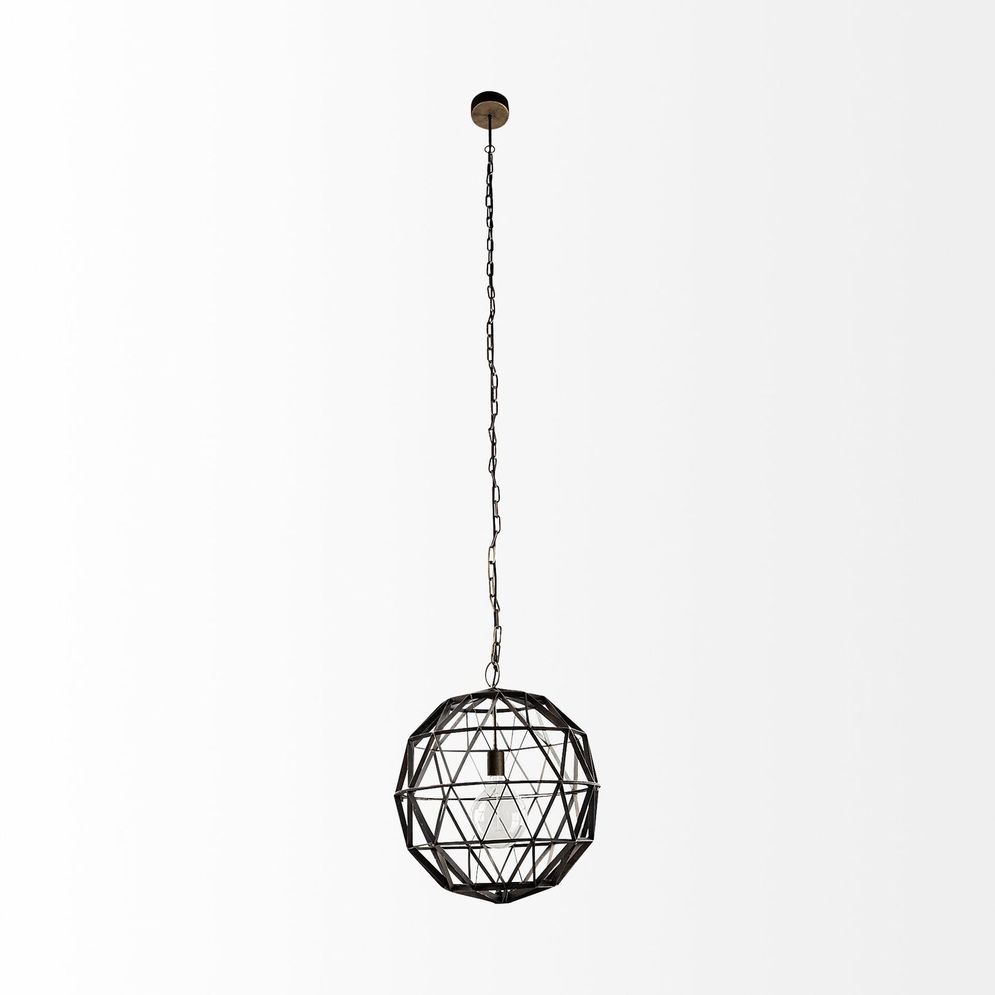 Black Metal Geometric Globe Hanging Light