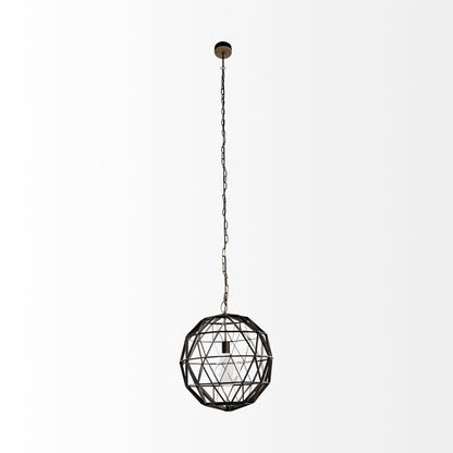 Black Metal Geometric Globe Hanging Light