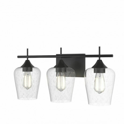 3-Light Wall Sconce Modern Bathroom Vanity Light Fixtures - Color: Black